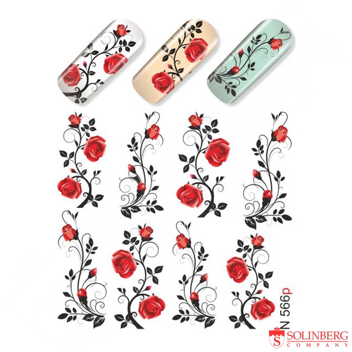 Простой слайдер. Milv, слайдер-дизайн n543. Наклейки на ногти. Стильные наклейки на ногти. Слайдеры для ногтей цветы.